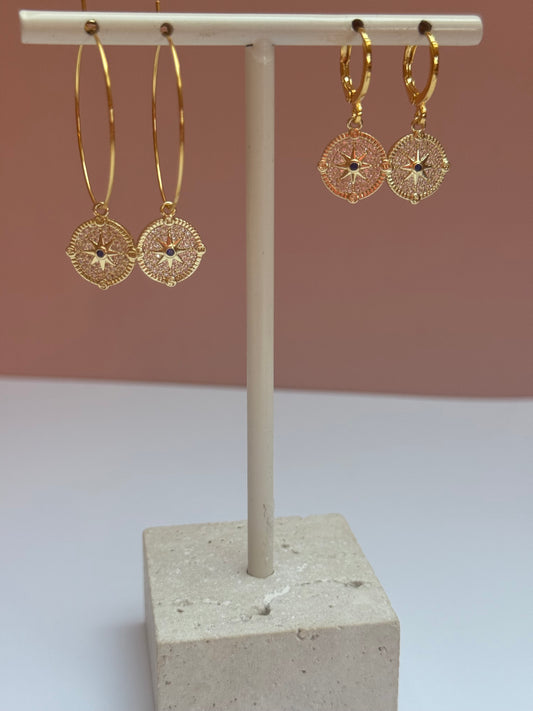 Blue Star compass Huggie