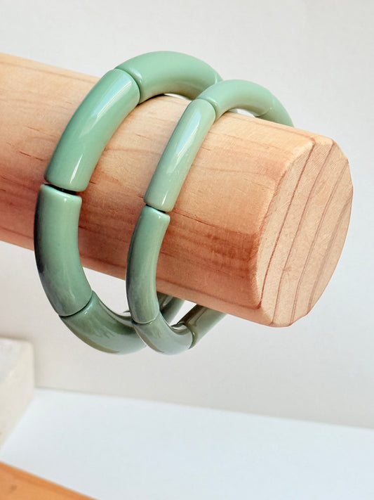 Sage acrylic tube bangle