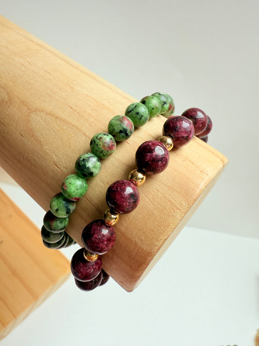 Reef green semi precious stone bracelet