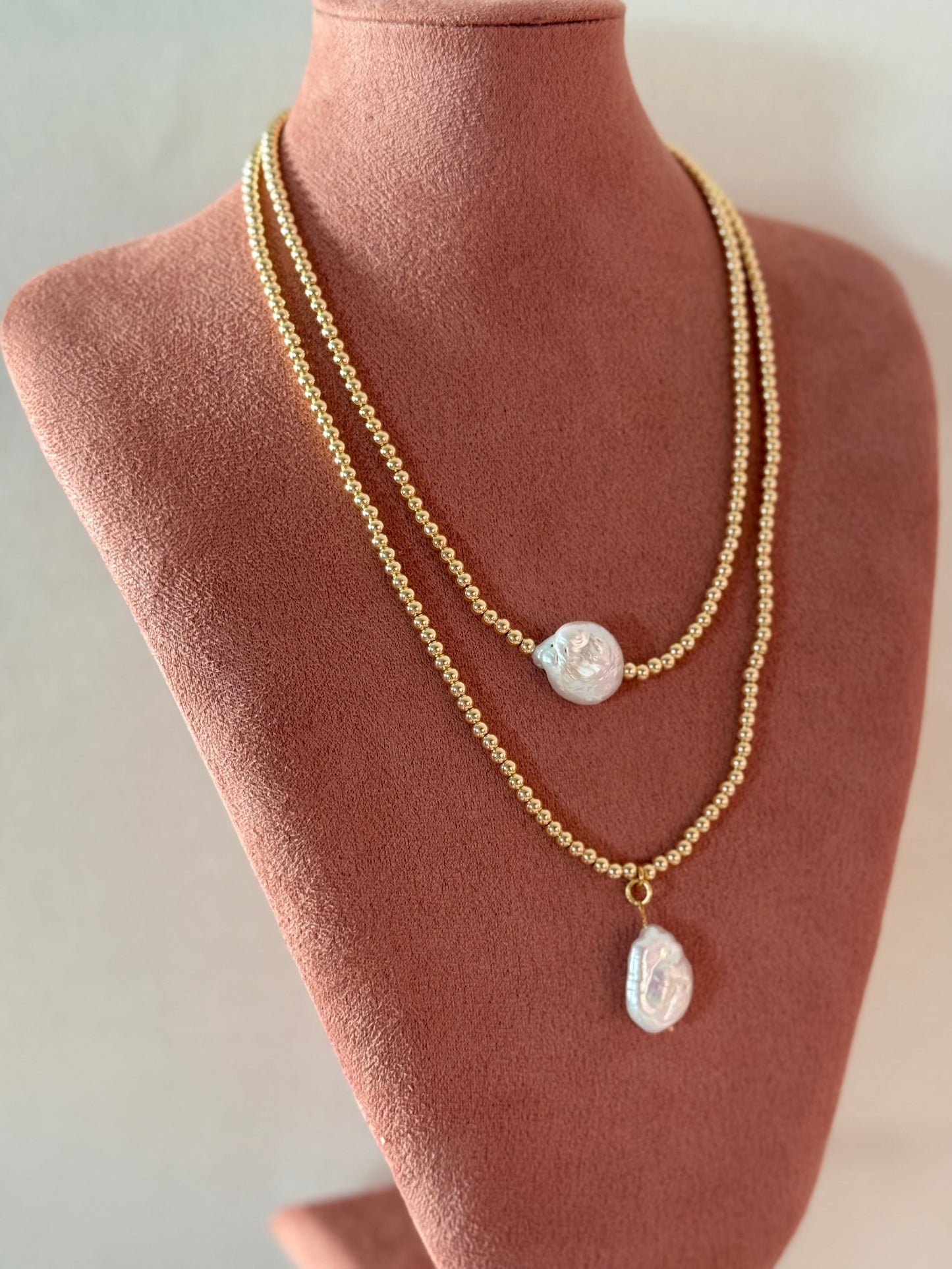 Pearl charm necklace