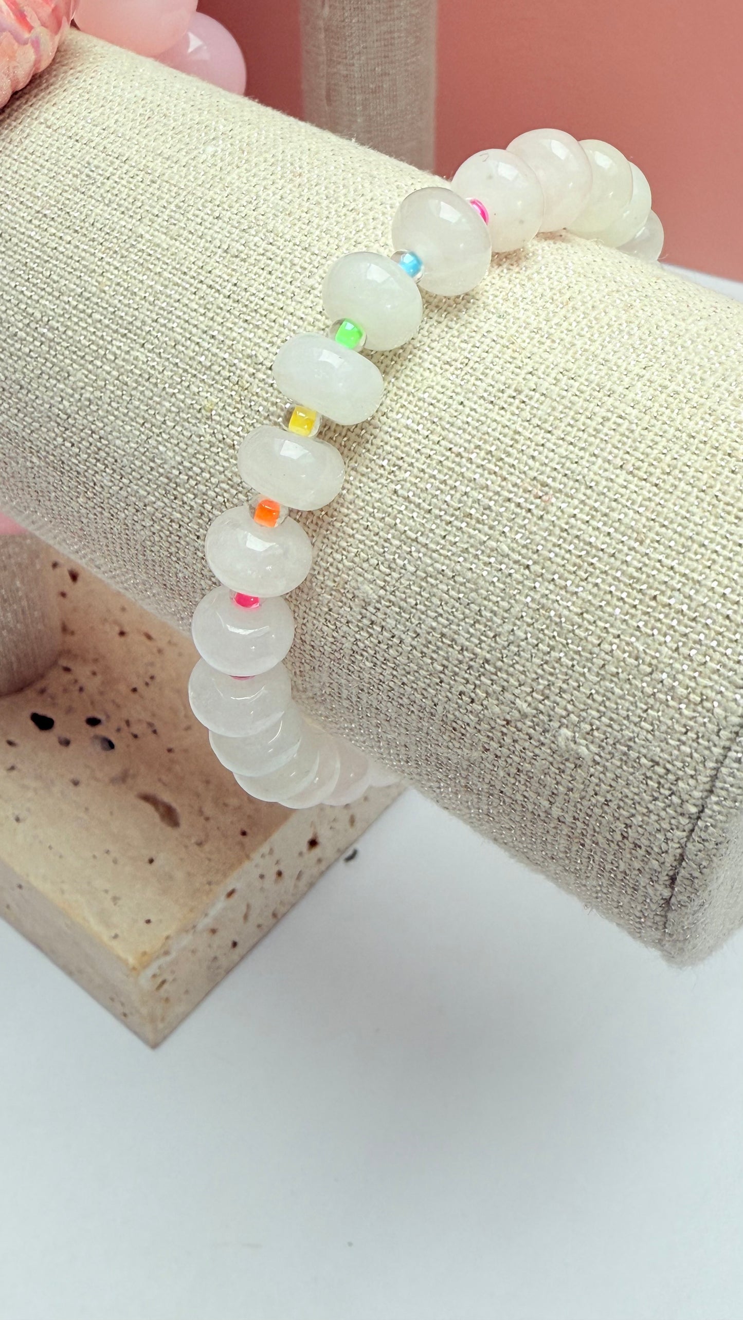 White jade gemstone bracelet