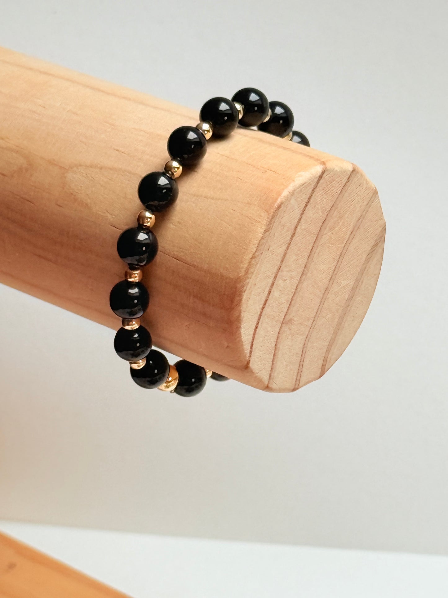 Black natural stone bracelet