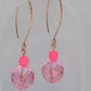 Pink palms Marquise earrings