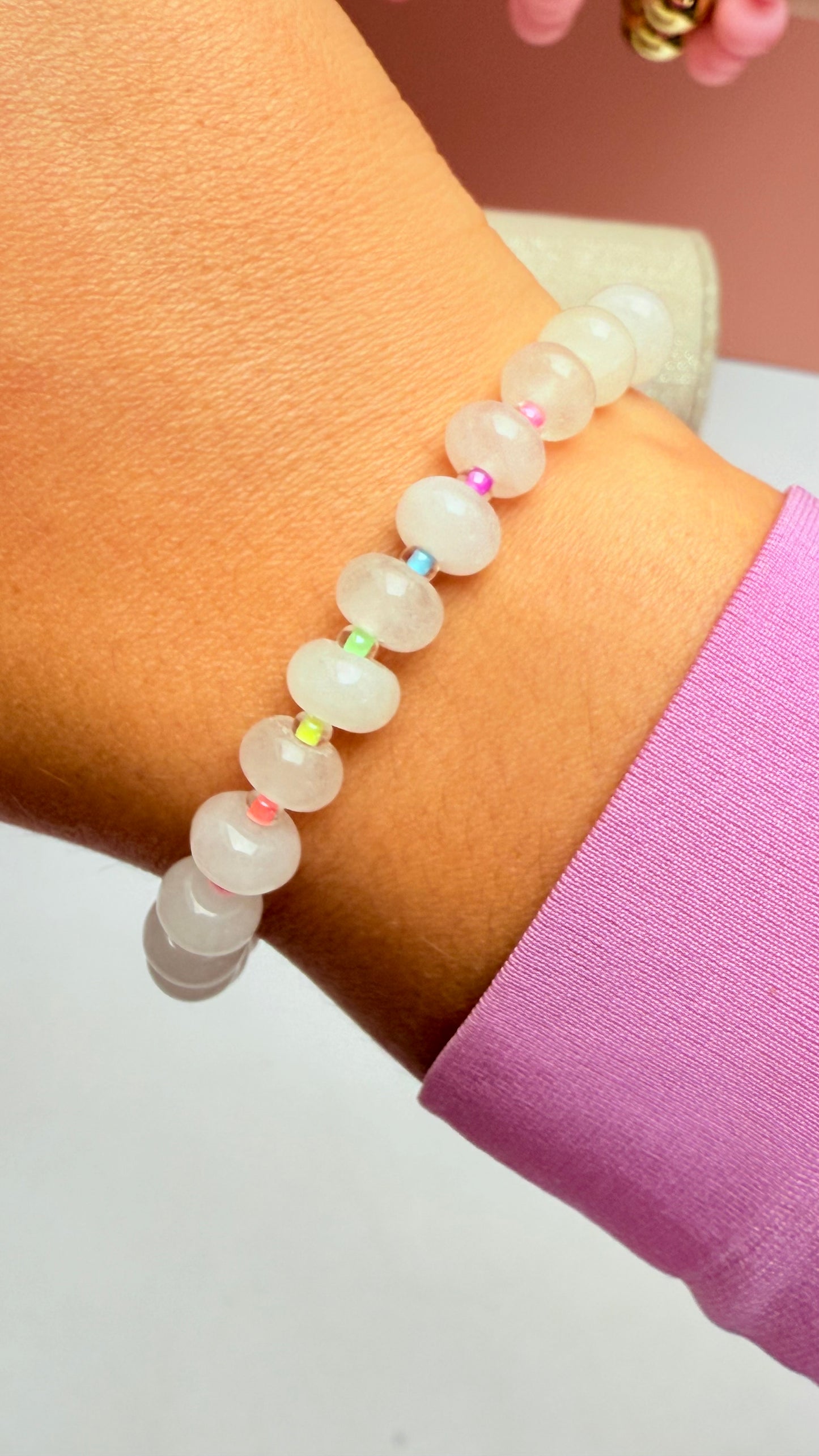 White jade gemstone bracelet
