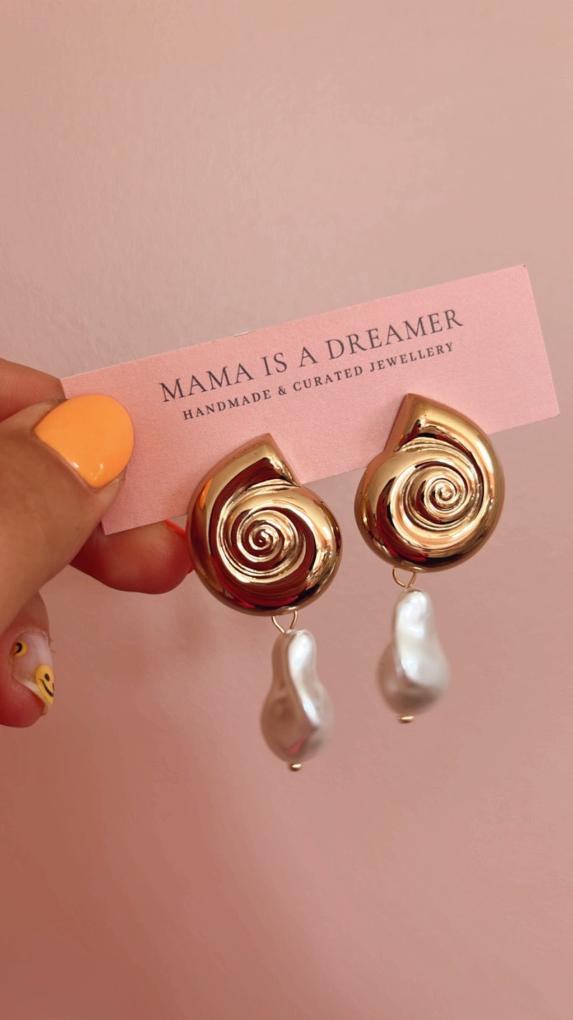 Pearl shell statement earrings