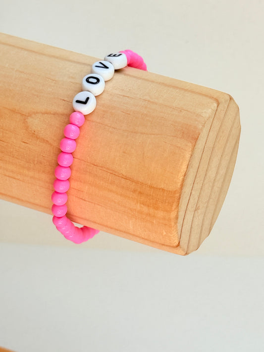 Pink personalised bracelet