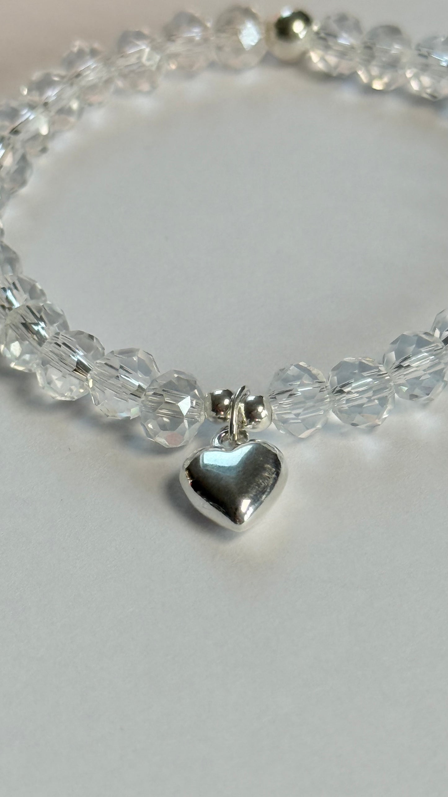 Crystal heart charm bracelet (Communion/Confirmation)
