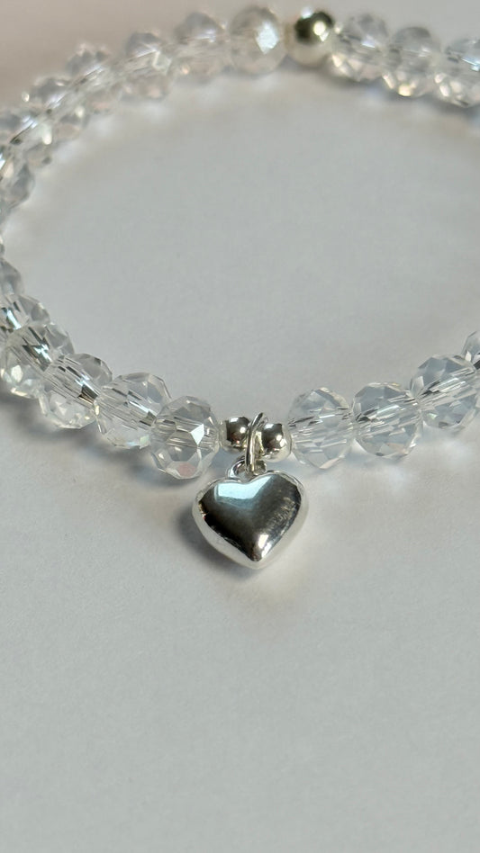 Crystal heart charm bracelet (Communion/Confirmation)