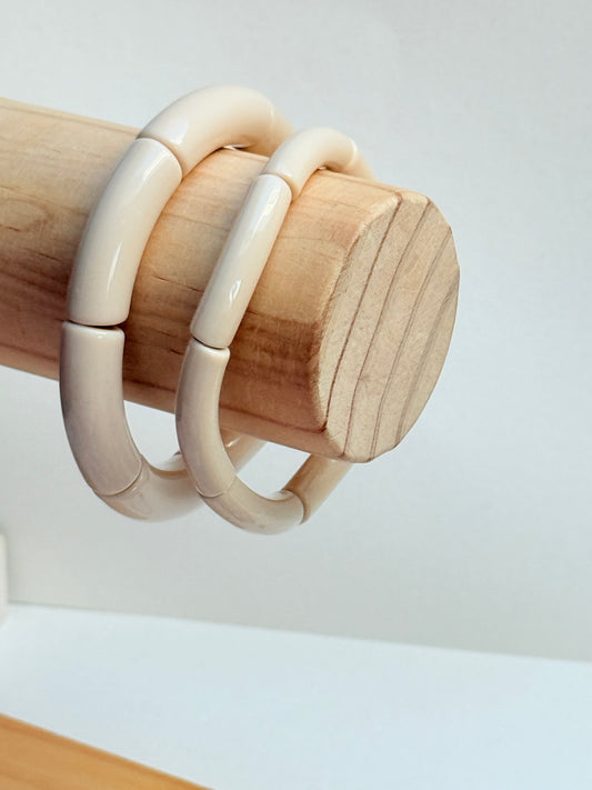 Beige acrylic tube bangle