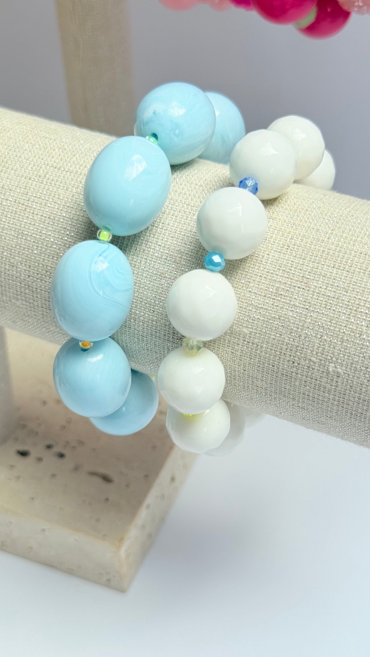 White jade rainbow bracelet