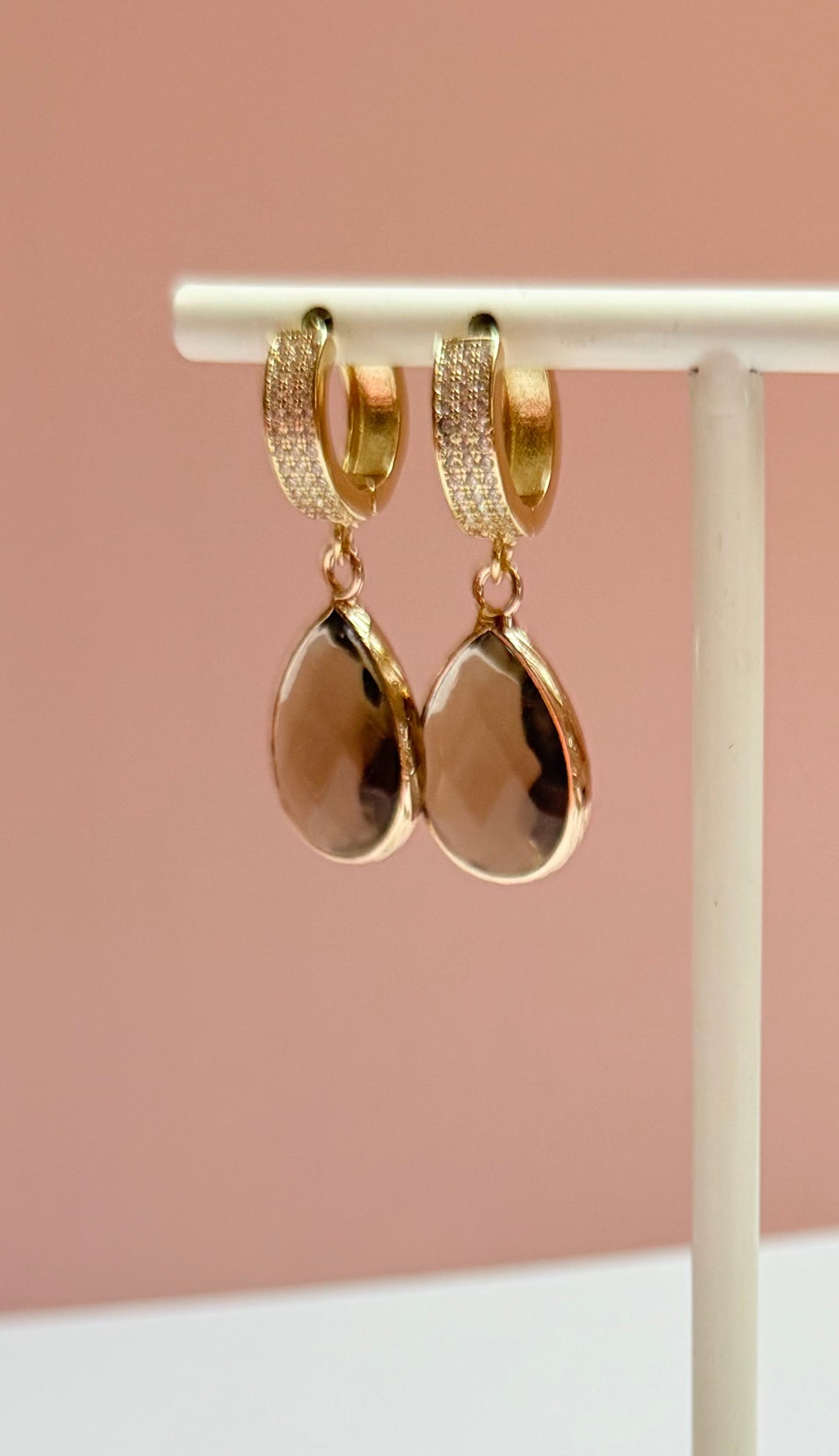 Cloudy crystal & diamanté  earring