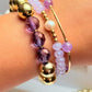 Amethyst &  gold filled tube bracelet