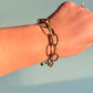 Large gold link bracelet