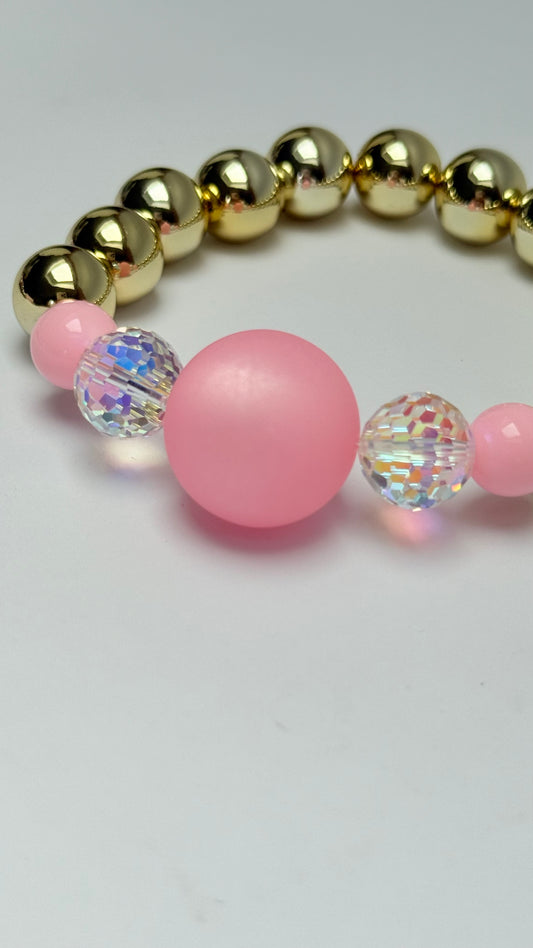 Pink disco swarovski crystal  bracelet