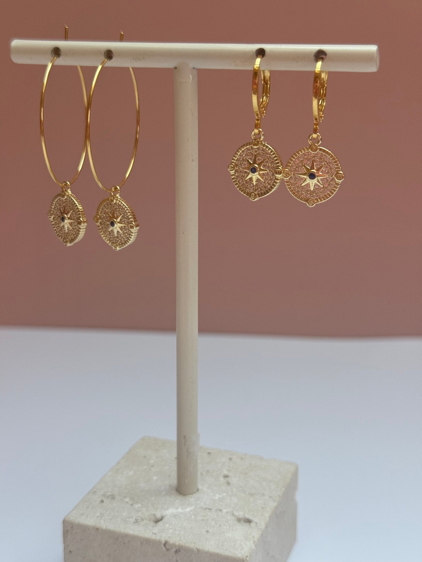 Blue Star compass Huggie