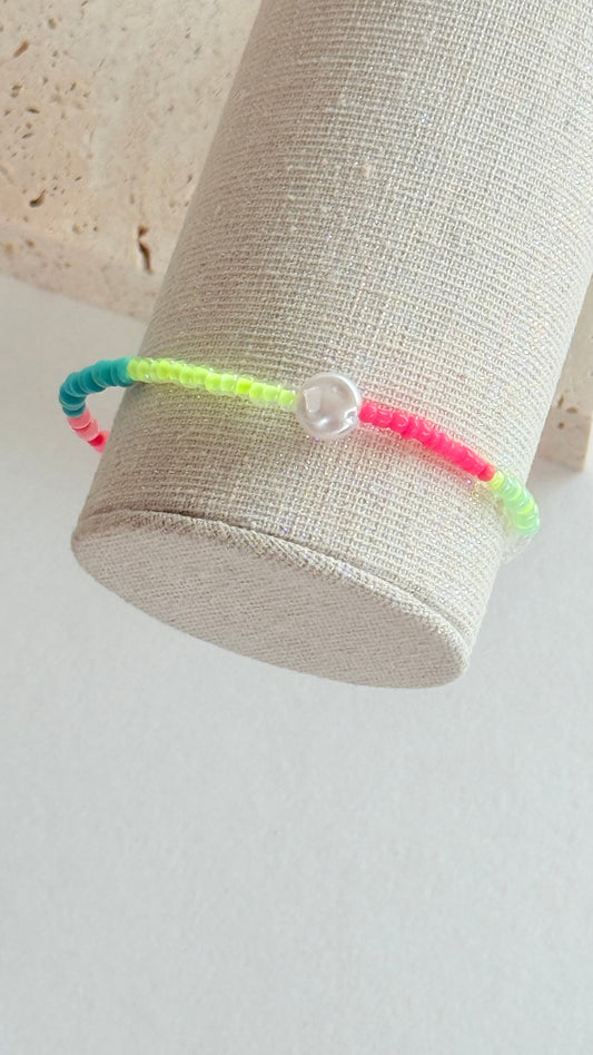 Neon candy pearl bracelet
