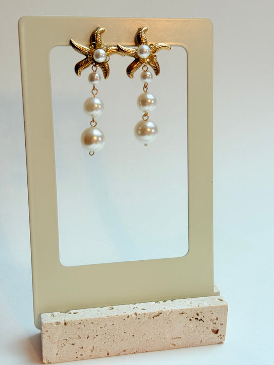 Starfish trio pearl  Earrings