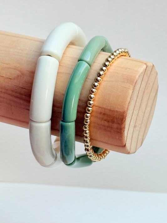 Sage acrylic tube bangle