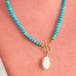 Turquoise howlite rondelle necklace