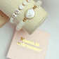 Clear Quartz bracelet with pearl centre bead