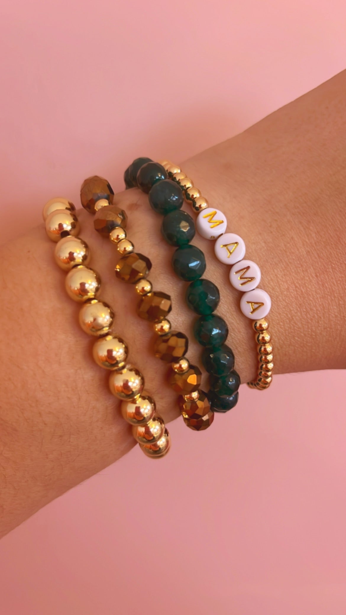 Jade coloured agate bracelet