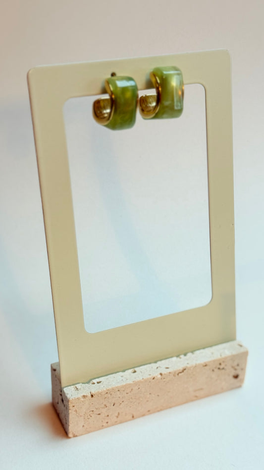 Green resin Earrings