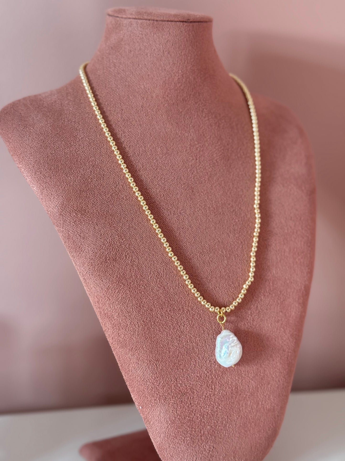 Pearl charm necklace