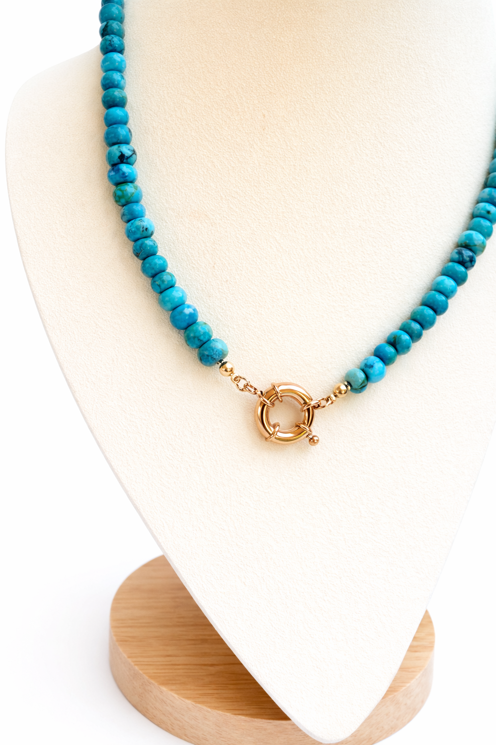 Turquoise howlite rondelle necklace