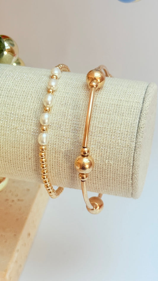Izzy gold filled tube bracelet