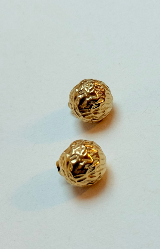 Gold pac man earrings