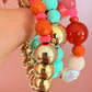 Gold orange  & hot pink bracelet