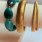 Teal acrylic & gold filled bracelet