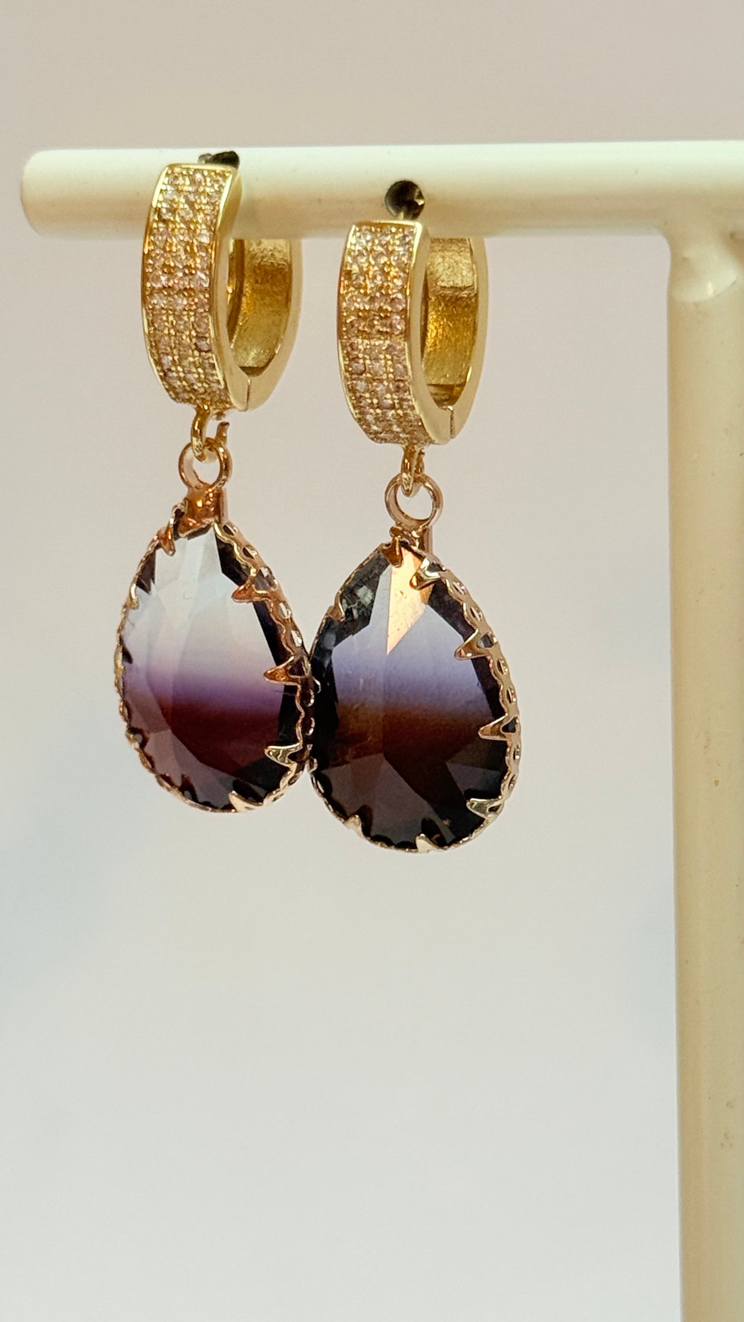 Black zirconia  earring