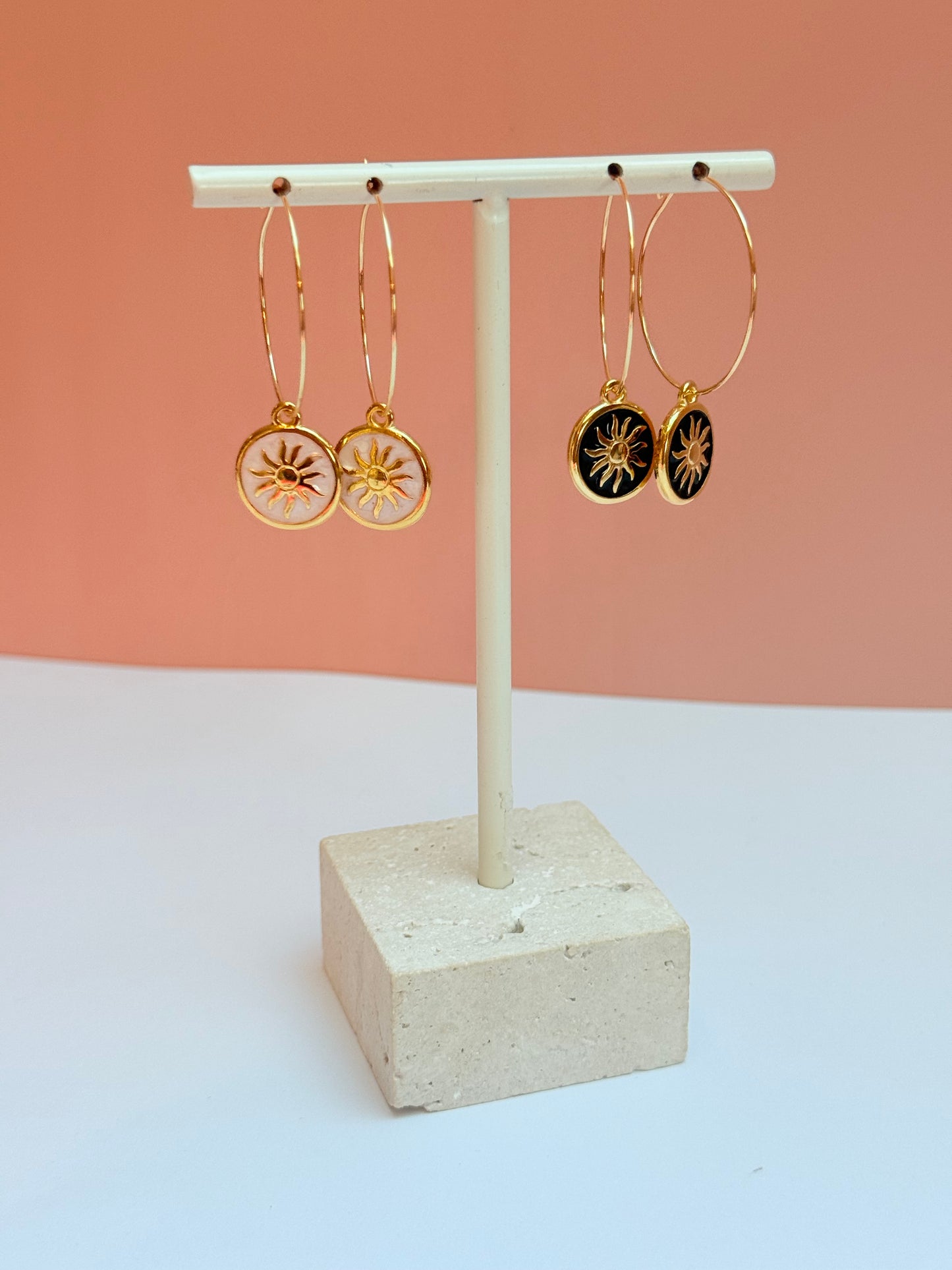 Cream sunshine  hoop  Earrings