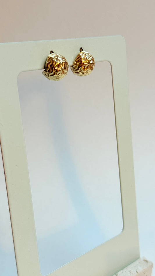 Gold pac man earrings