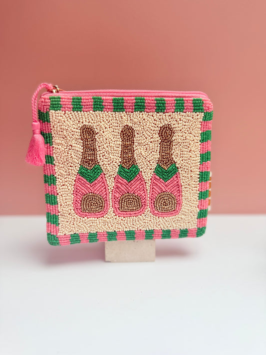 Champagne pop handbeaded purse