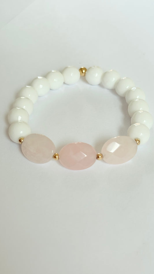 Rose quartz Trio bracelet