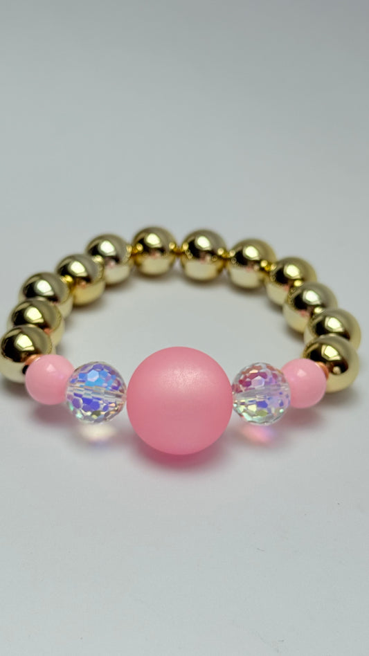 Pink disco swarovski crystal  bracelet