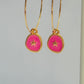 Pink star charm Hoops