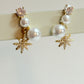 Pearl star earrings