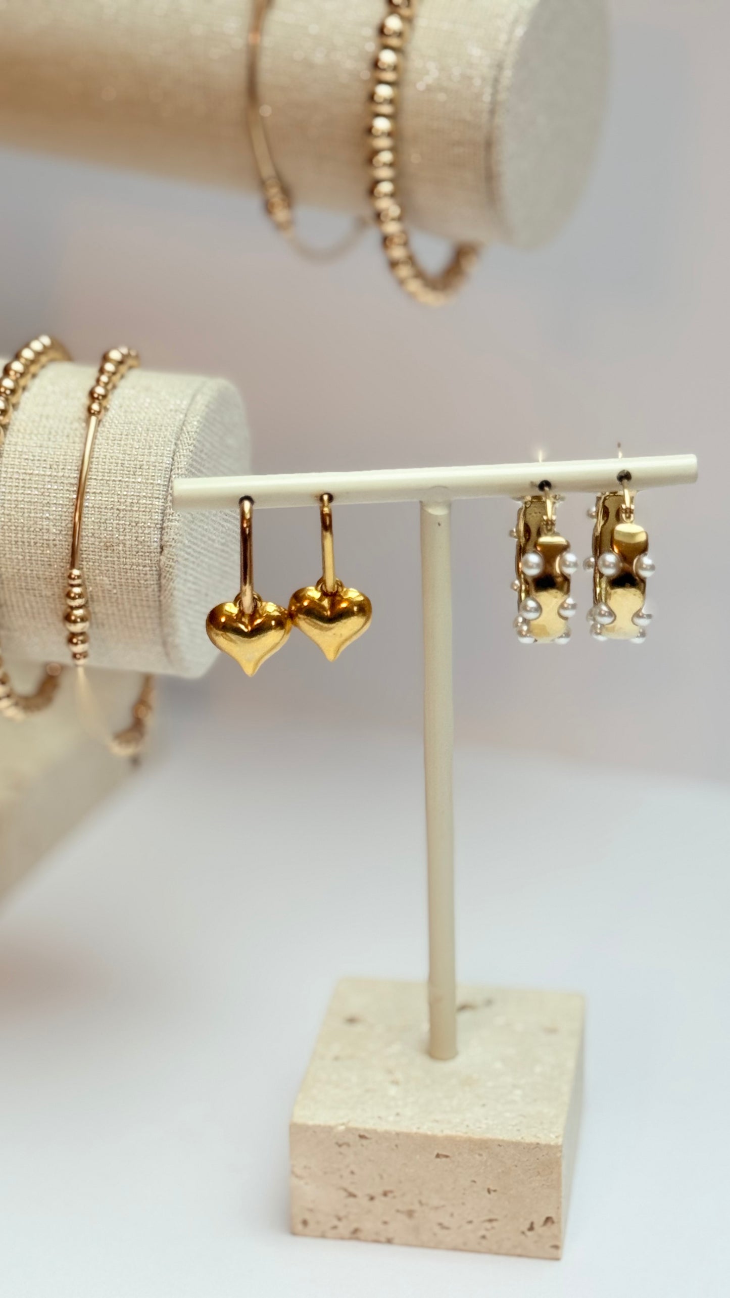 Rectangle heart hoops