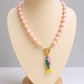 Bubble gum pink fish  necklace