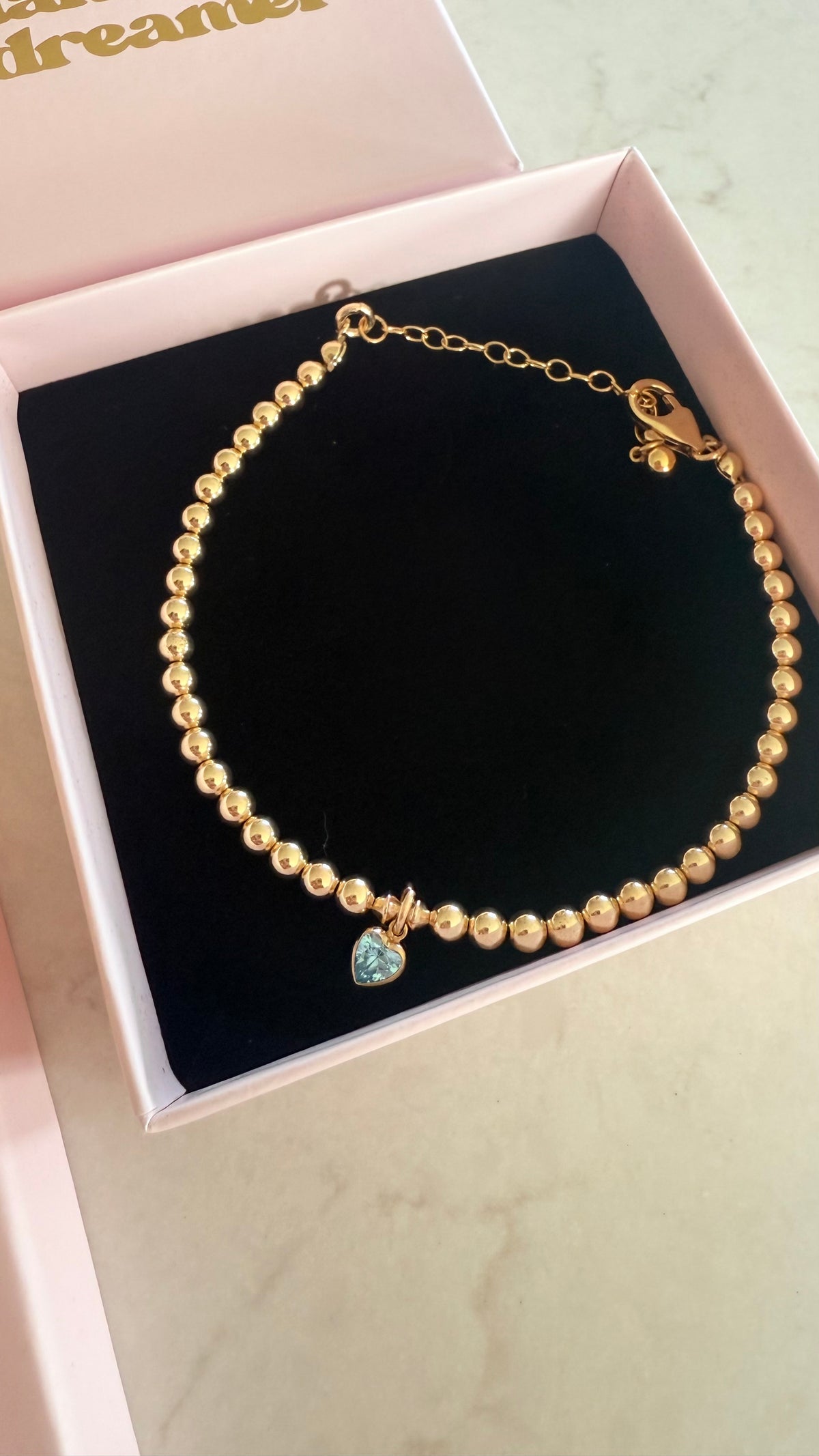 Something blue Gold filled bracelet