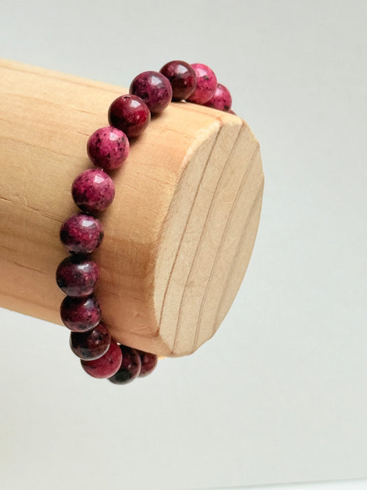 Wine Dalmatian Jasper bracelet