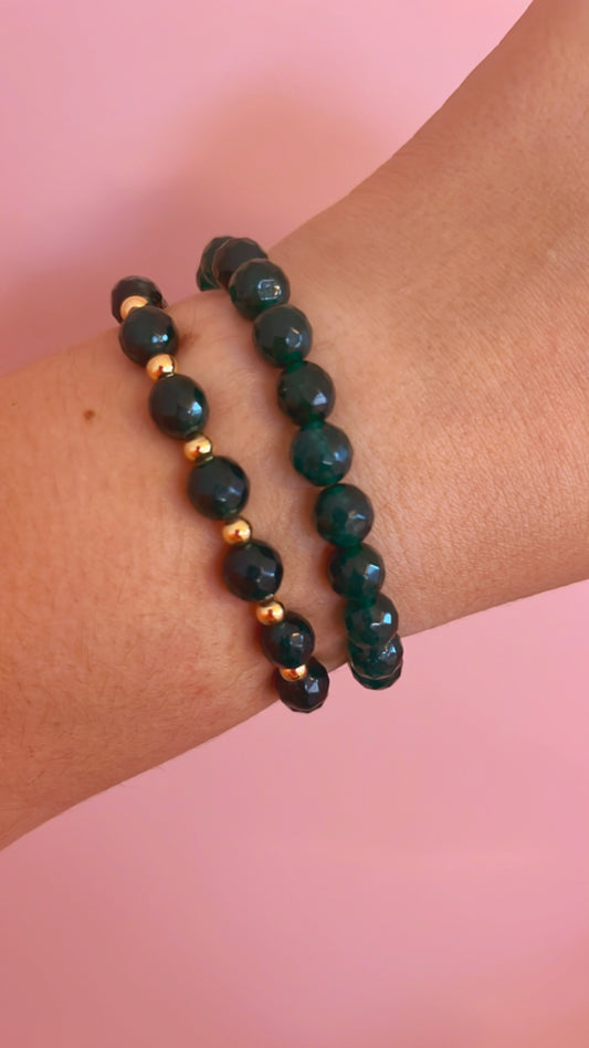 Jade coloured agate bracelet