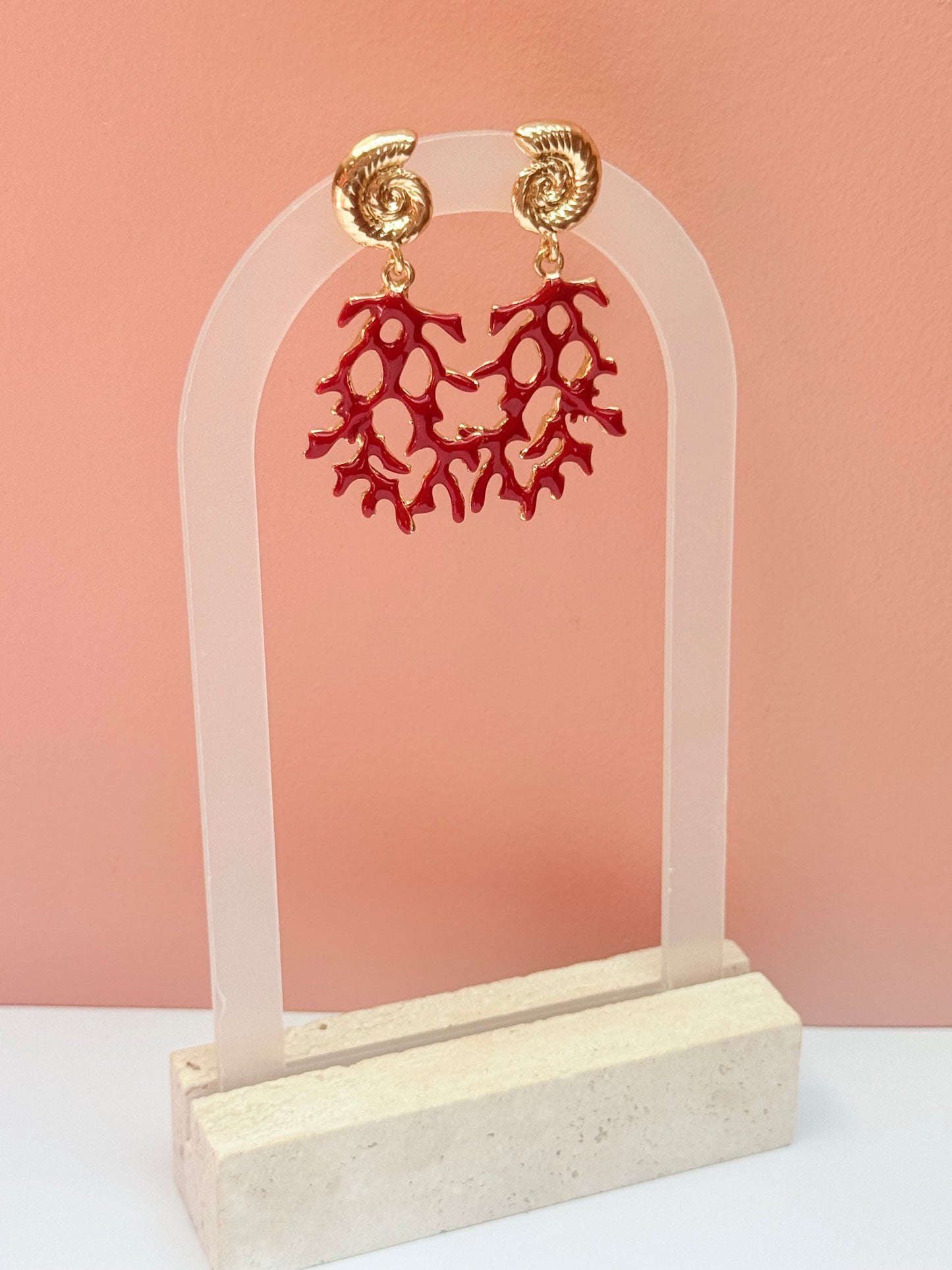 Coral shell earrings