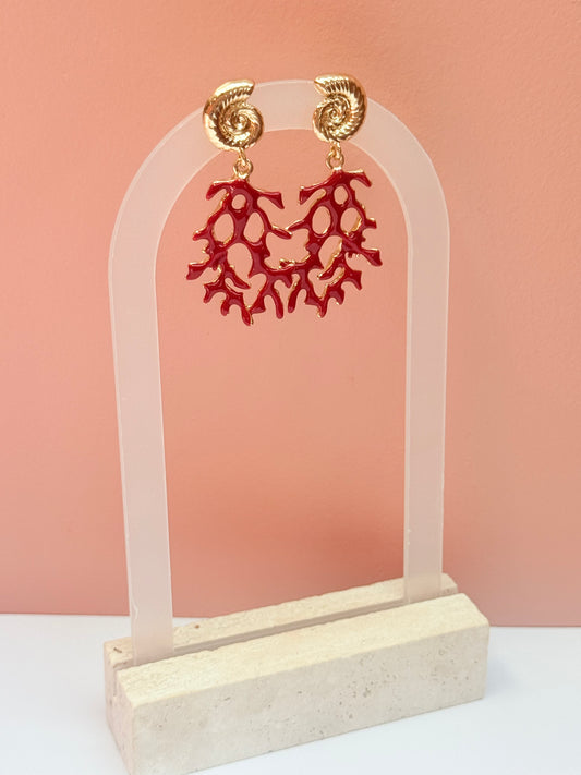 Coral shell earrings