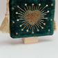 Dark green heart  hand beaded  purse