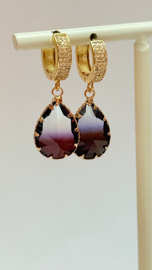 Black zirconia  earring