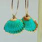 Turquoise shell  Hoops